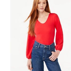 Free Assembly long sleeve blouson sleeve bodysuit